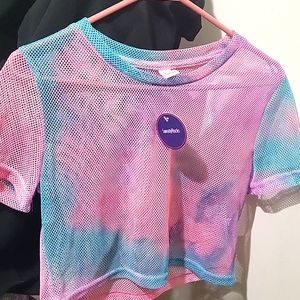 COLORFUL MESH CROP TOP